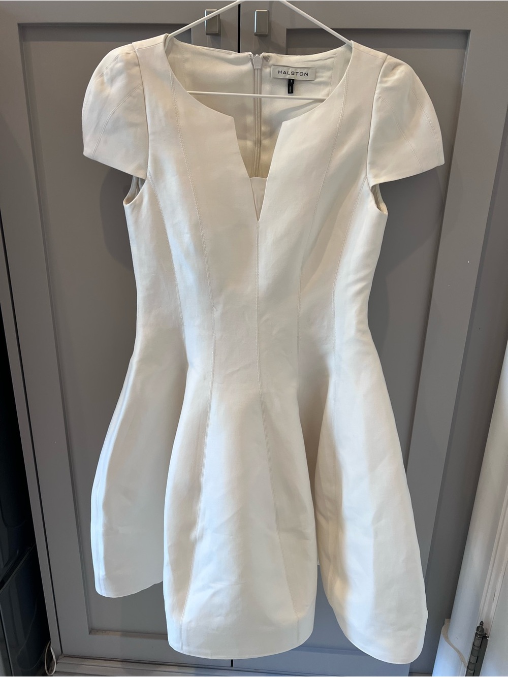 Halston Heritage White Fit-and-Flare Mini Dress
